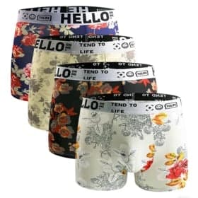 Ice Silk Men's Boxers Briefs Shorts Underwear 2025 Fashion Print Floral Pattern Plus Size Xxxl Mid-rise Boxer