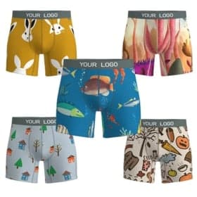 2024 Customized Logo Men's Medium Polyester Shorts Quality Brand Wholesale Underwear