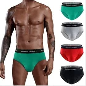 Men's Wholesale custom 100% cotton high elastic boxers brief underwear
