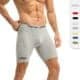 Men's Low Rise Long Leg Microfiber Male Mesh Modal Sports Boxer Brief Trunks underwear