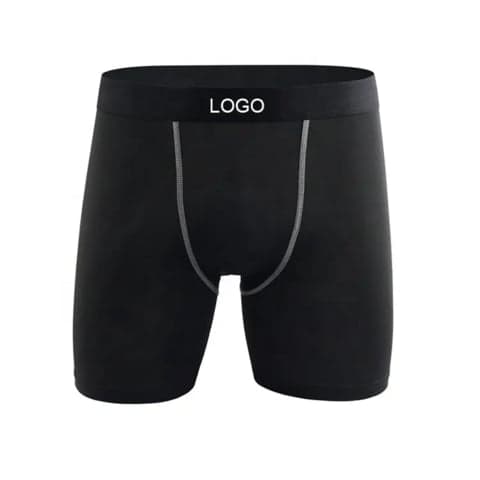 Men's Custom logo Men Underwear Fitness Quick Dry Sports Long Leg Boxer Shorts - 缩略图 2