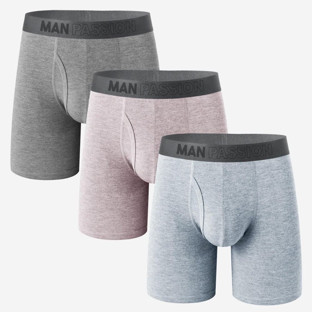 Men's Double-Layer Bamboo Boxer Briefs Big Size Stretch Fit Breathable Underwear Print Pattern Comfortable Al… - 缩略图 3