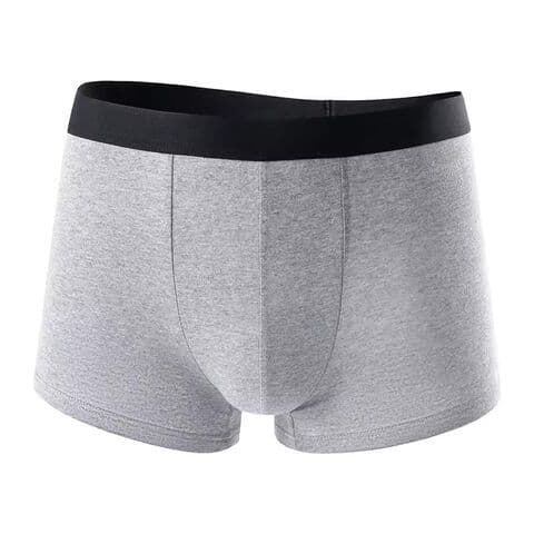 Men's Wholesale Cotton Mid Waist Plus Size Briefs Solid Color Breathable Comfortable Boxer Briefs