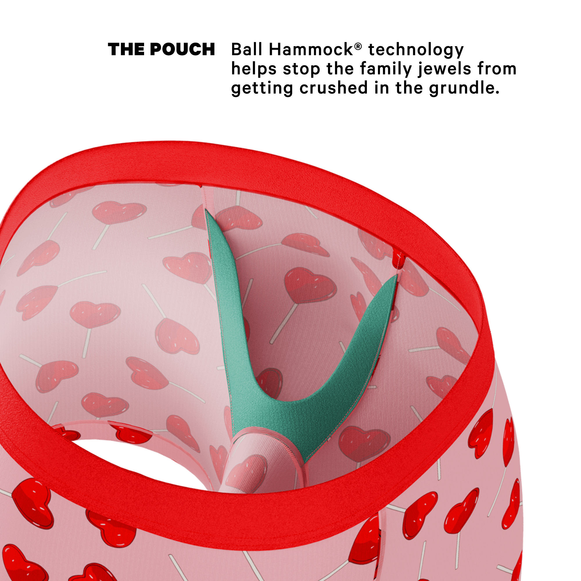 Heart Lollipop Ball Hammock Pouch Underwear - Premium Mens Boxer Briefs - 缩略图 2