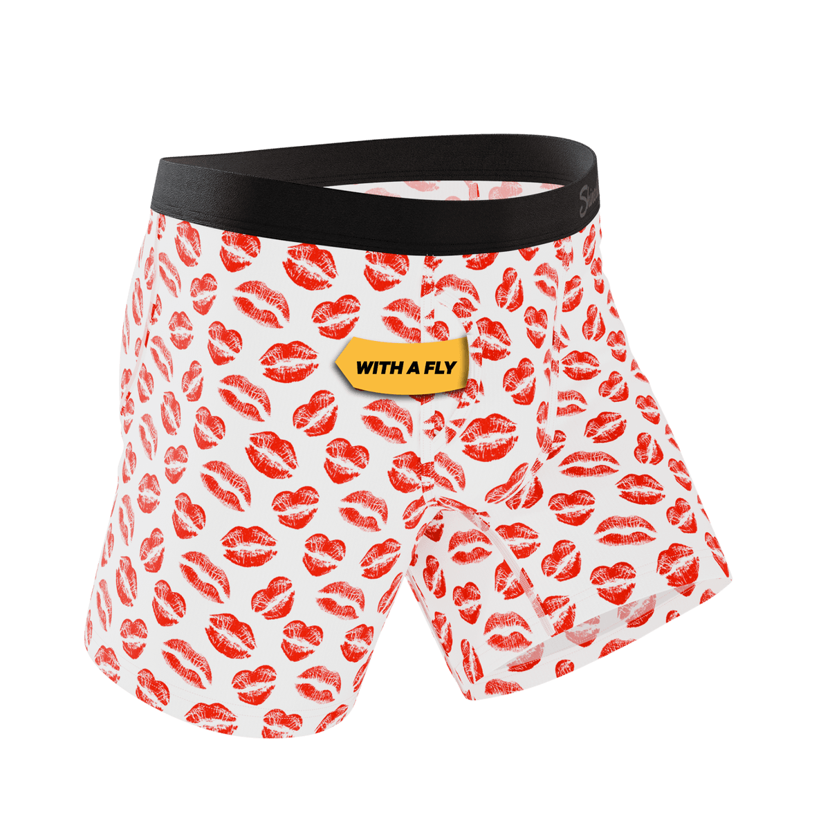 Lipstick Kiss Ball Hammock Pouch Underwear With Fly - Valentine's Day Men's Boxer Briefs - 缩略图 3