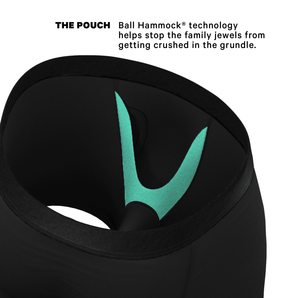 Premium Black Men's Ball Hammock Pouch Underwear With Fly - The Threat Level Midnight Edition - 缩略图 2