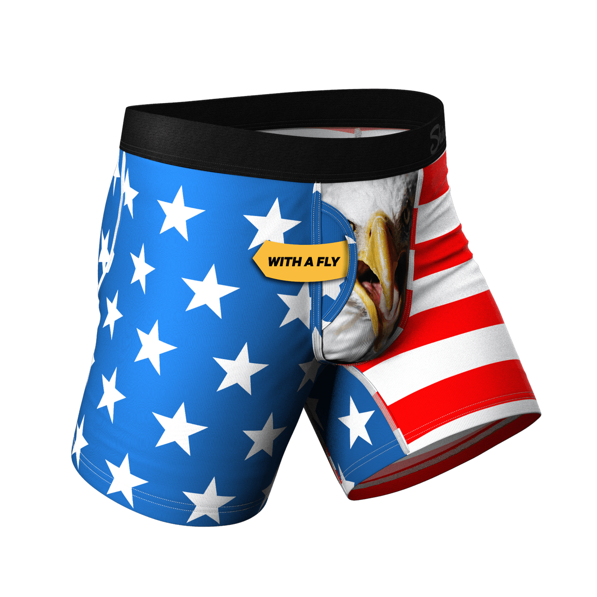 Patriotic USA Eagle Men's Ball Hammock Pouch Underwear With Fly - The Mascot American Flag Edition - 缩略图 3