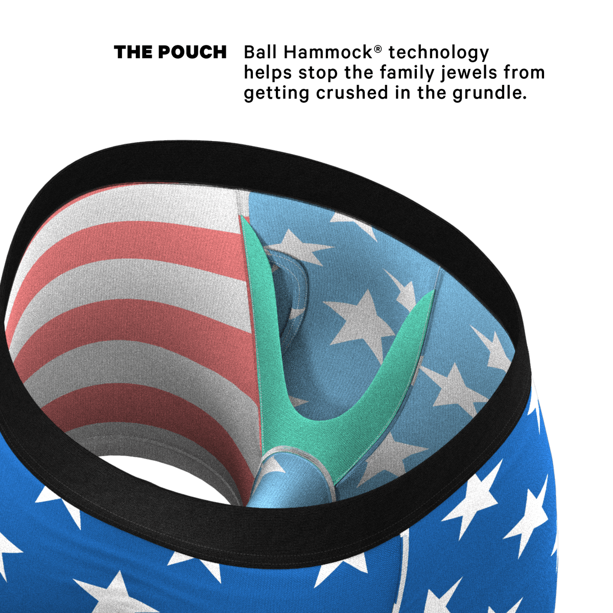 Patriotic USA Eagle Men's Ball Hammock Pouch Underwear With Fly - The Mascot American Flag Edition - 缩略图 2