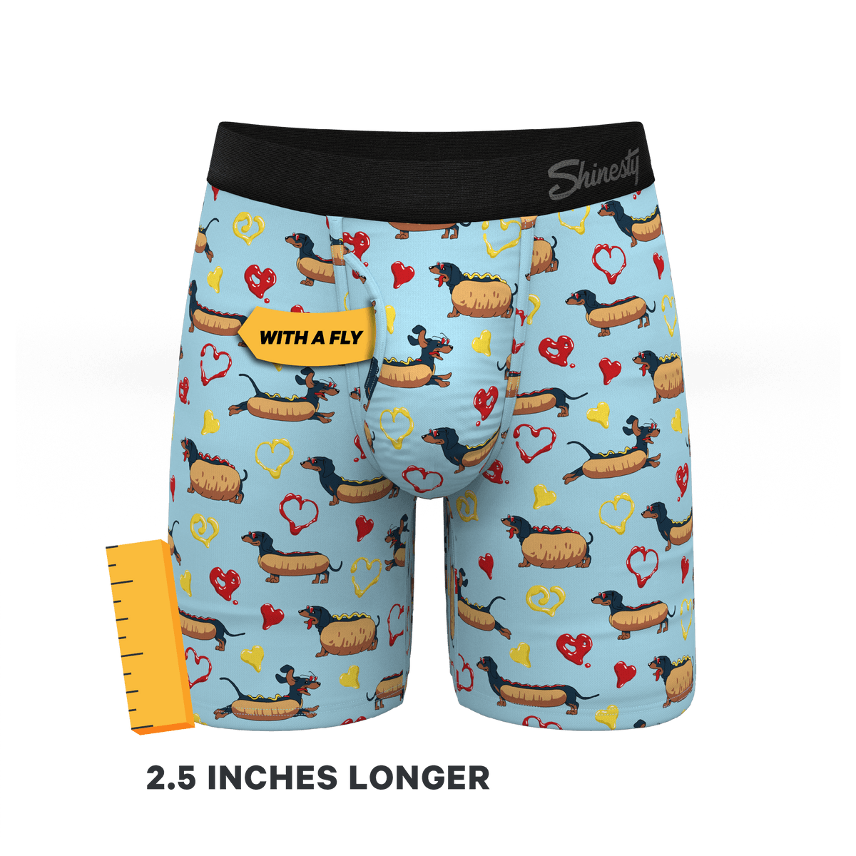 Wholesale Dachshund Print Long Leg Ball Hammock Pouch Boxers - MicroModal Men's Underwear With Fly - 缩略图 3