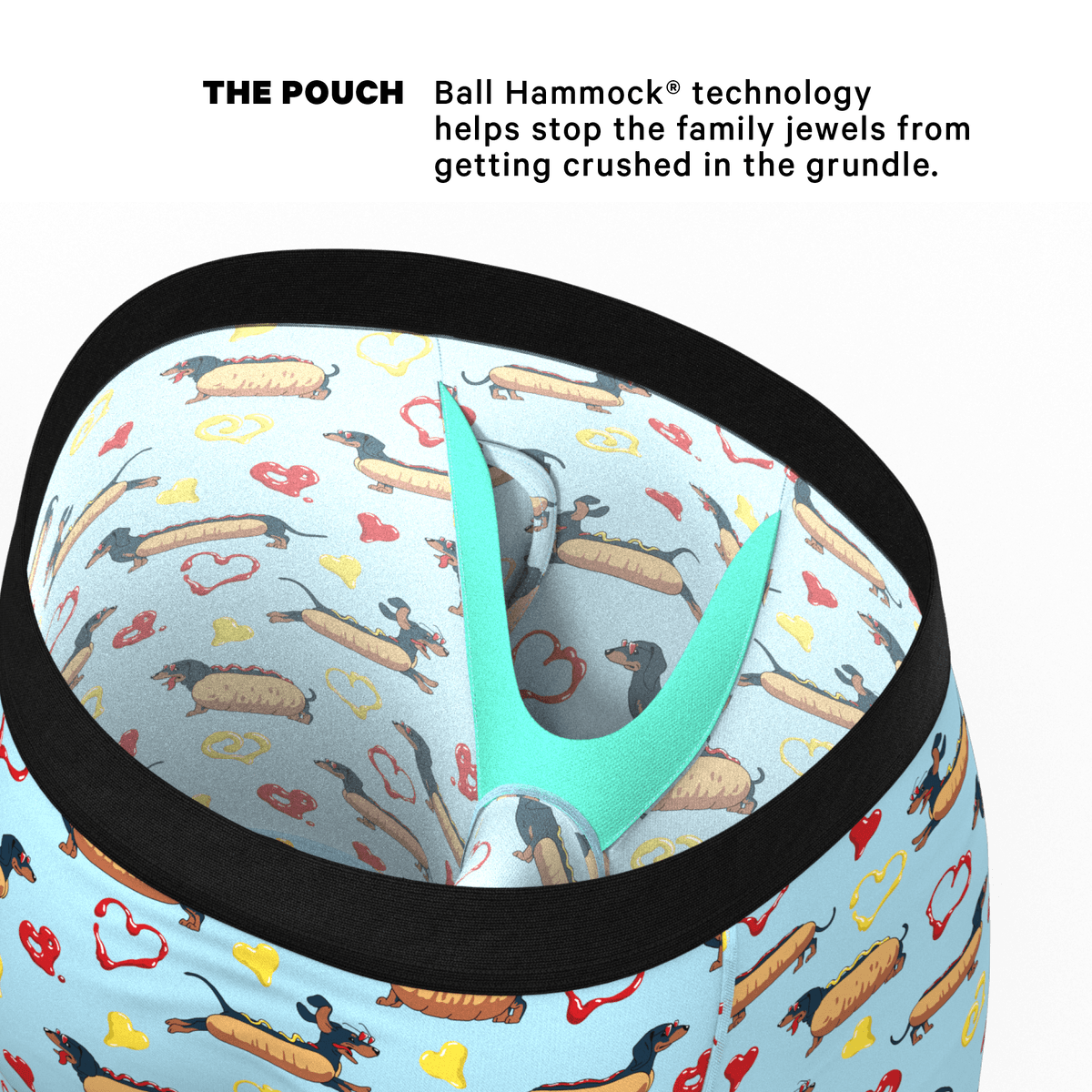 Wholesale Dachshund Print Long Leg Ball Hammock Pouch Boxers - MicroModal Men's Underwear With Fly - 缩略图 2