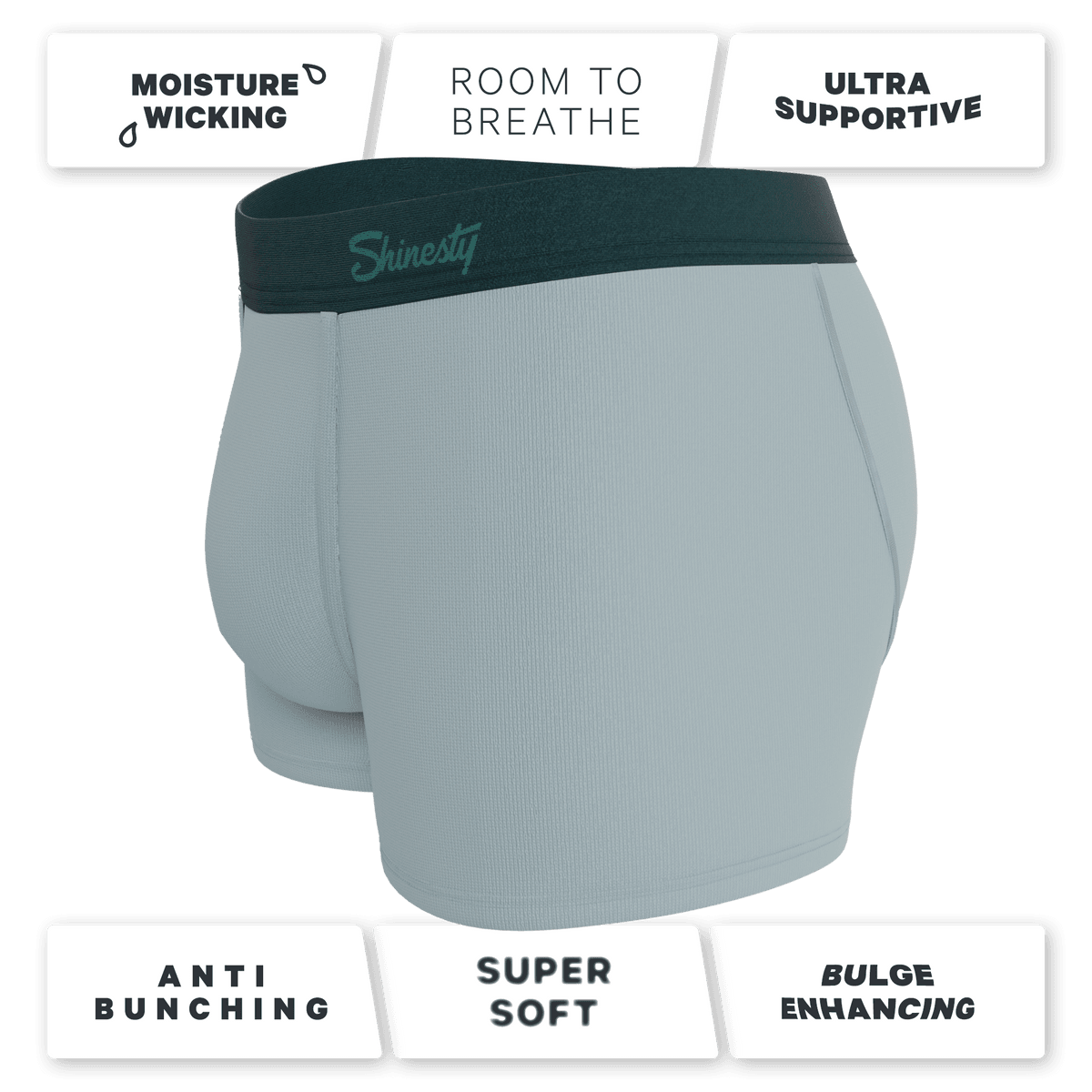 Wholesale Muted Steel Blue MicroModal Trunks - Ball Hammock Pouch Men's Underwear 3-Inch Inseam - 缩略图 4