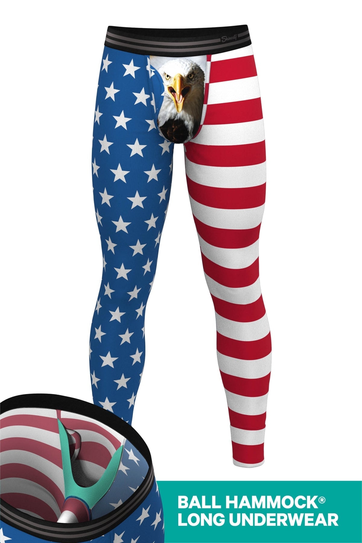 Wholesale American Flag Ball Hammock Long Johns Thermal Underwear MicroModal - 缩略图 2