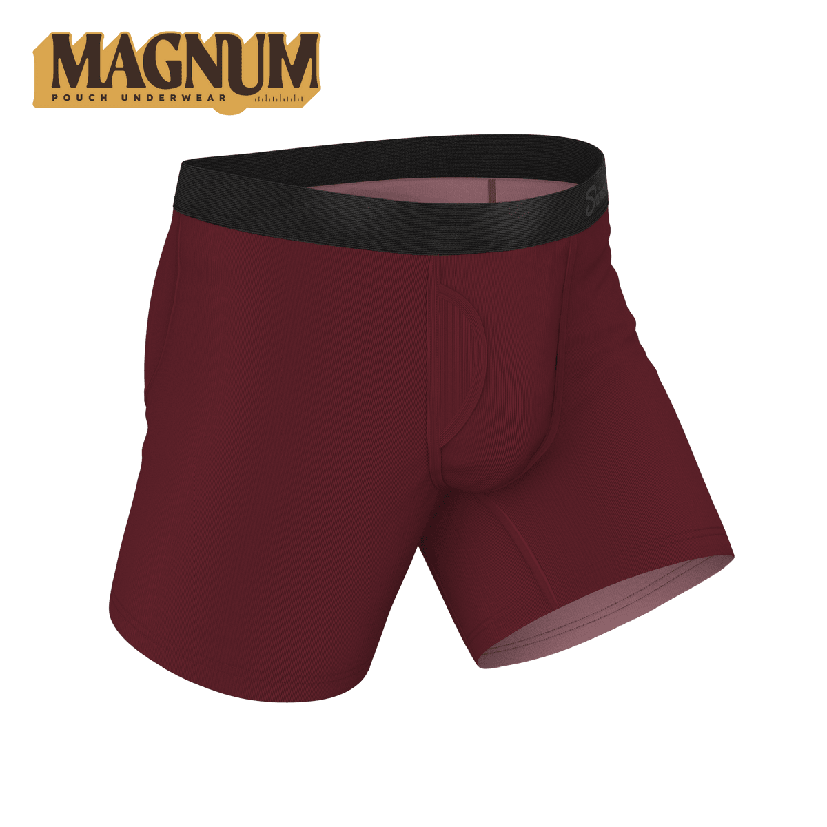 Wholesale Burgundy Magnum Big Pouch Ball Hammock Underwear Modal Boxer Briefs - 缩略图 3