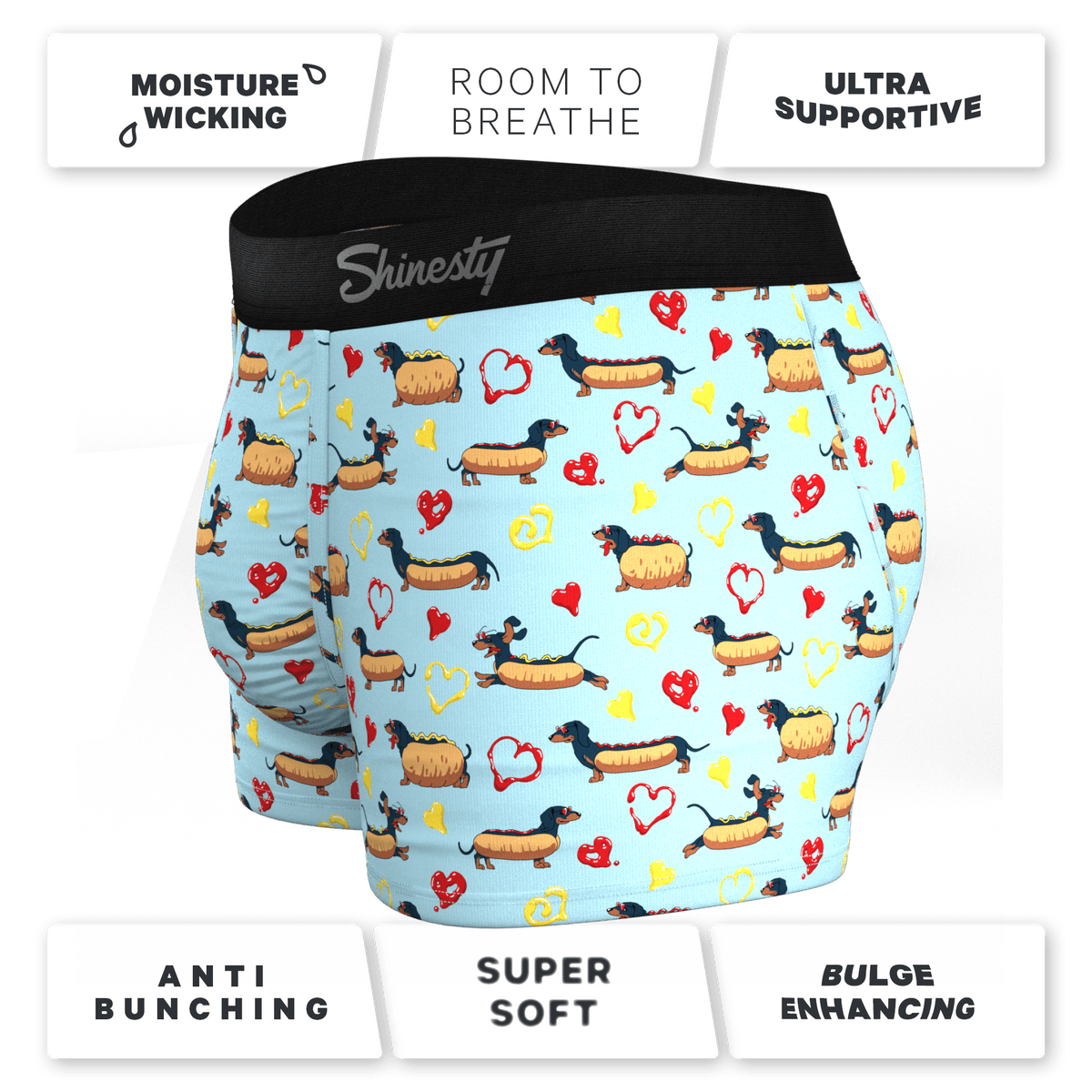 Wholesale Weiner Dog Print Ball Hammock Trunks | 3-Inch MicroModal - 缩略图 4