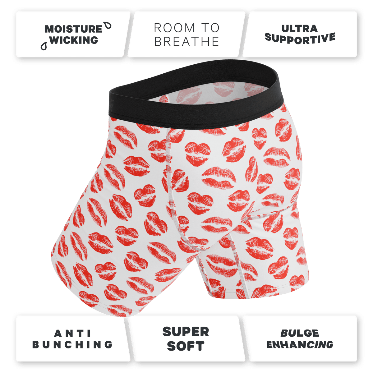 Wholesale Lipstick Kiss Long Leg Boxer Briefs with Fly | 8.5-Inch Inseam - 缩略图 4