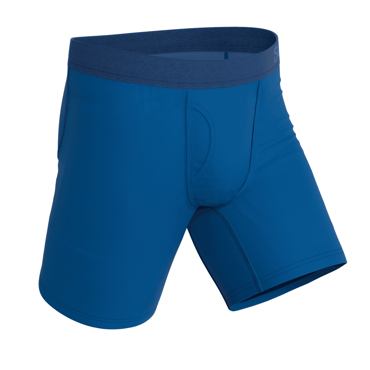 Wholesale Ocean Blue Long Leg Boxer Briefs with Fly | 8.5-Inch Inseam