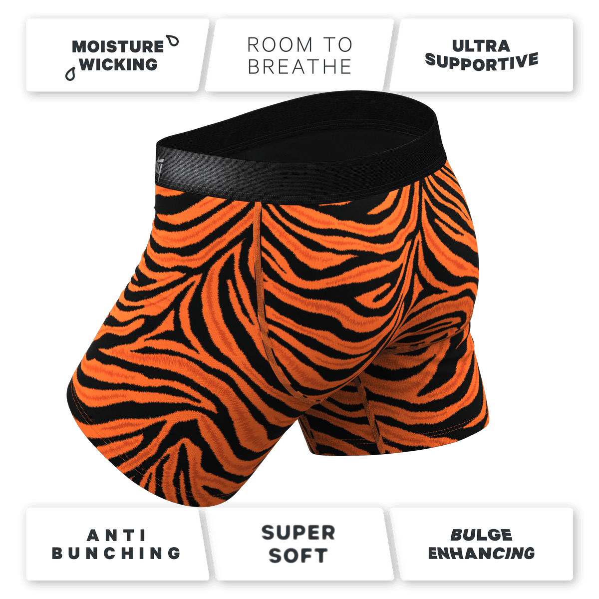 Wholesale Tiger Print Ball Hammock Pouch Boxer Briefs Men Underwear - 缩略图 4