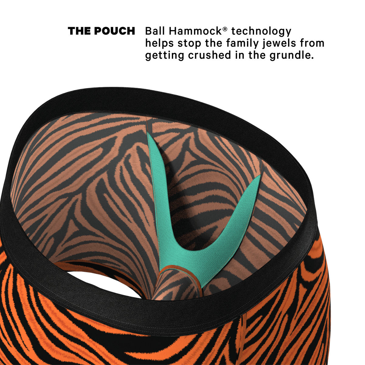 Wholesale Tiger Print Ball Hammock Pouch Boxer Briefs Men Underwear - 缩略图 2