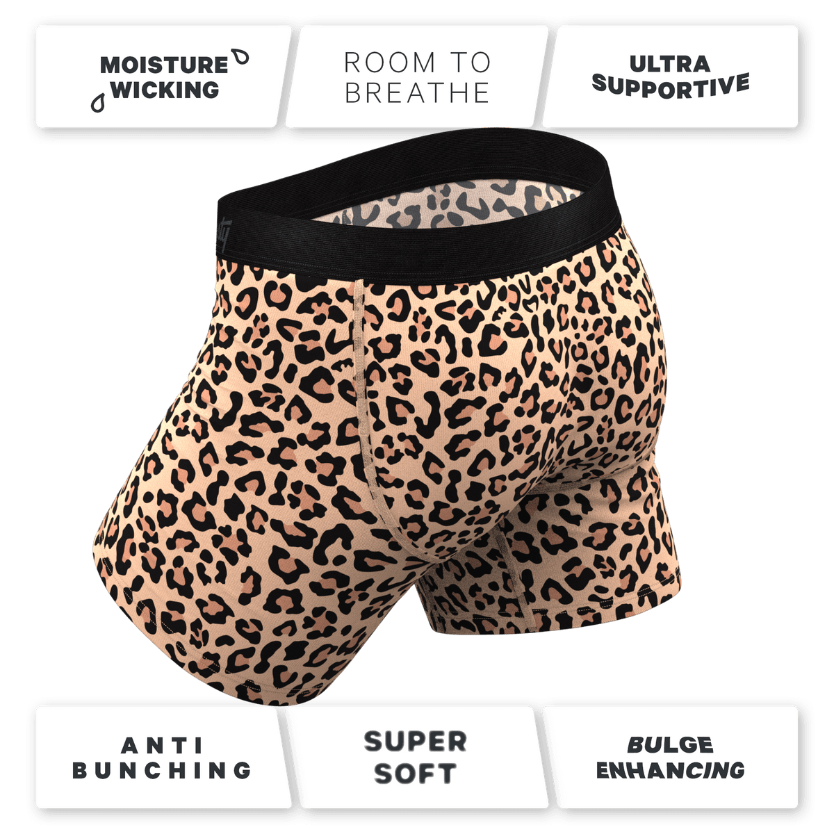 Wholesale Leopard Print Ball Hammock Pouch Boxer Briefs Men Underwear - 缩略图 4