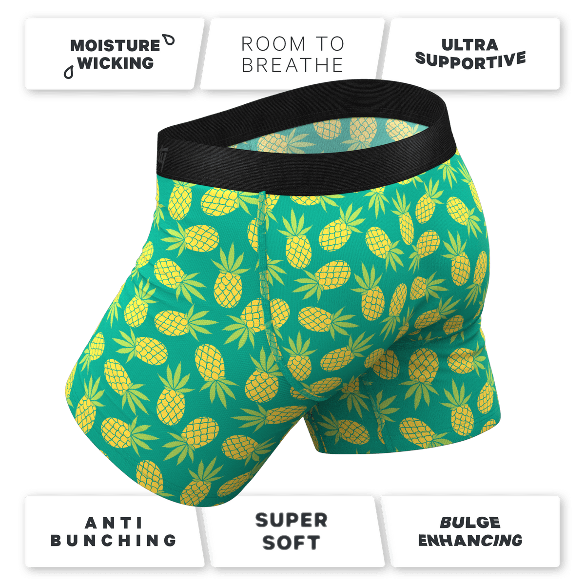 Wholesale Pineapple Print Ball Hammock Pouch Boxer Briefs Men Underwear - 缩略图 4