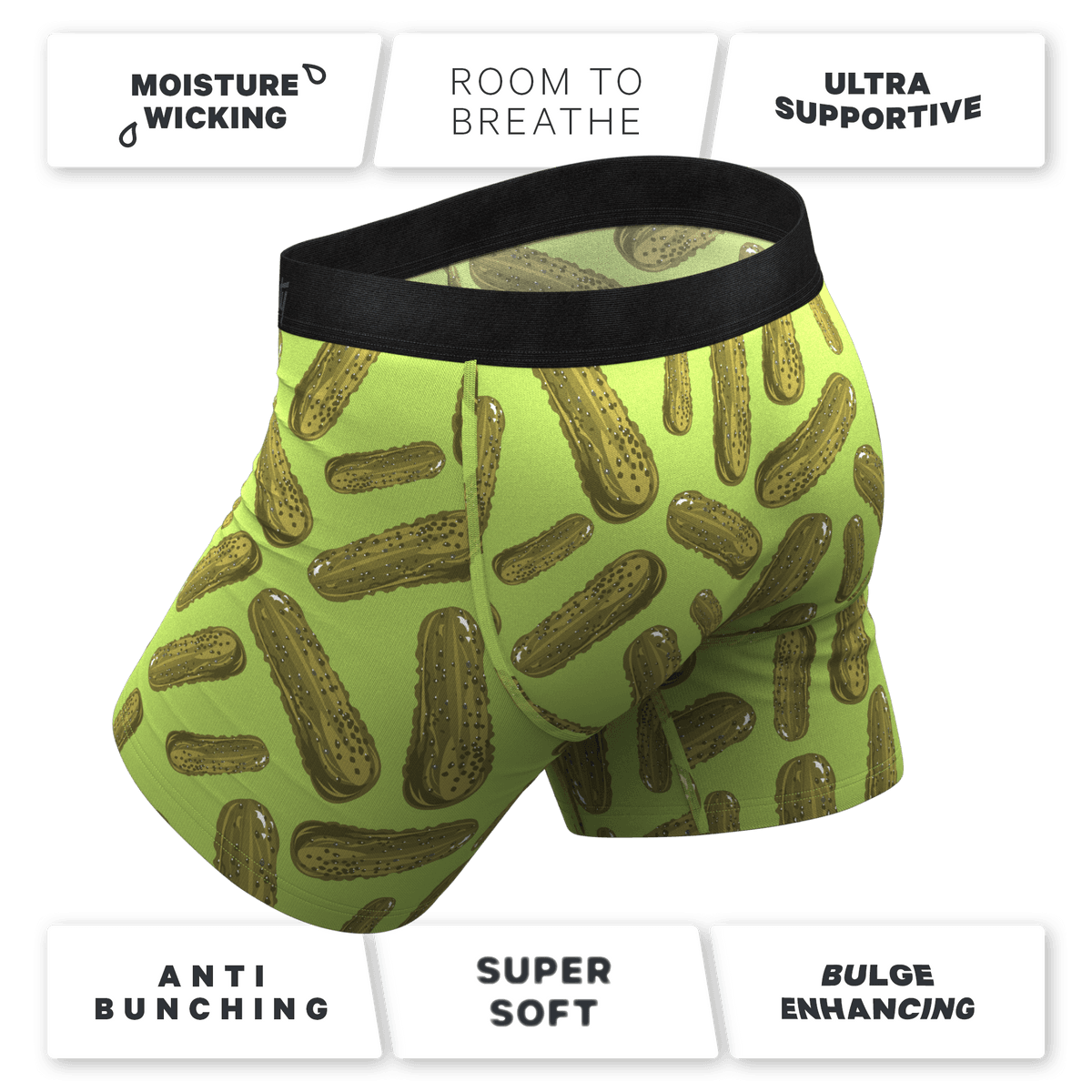 Wholesale Pickle Print Ball Hammock Pouch Boxer Briefs Men Underwear - 缩略图 4