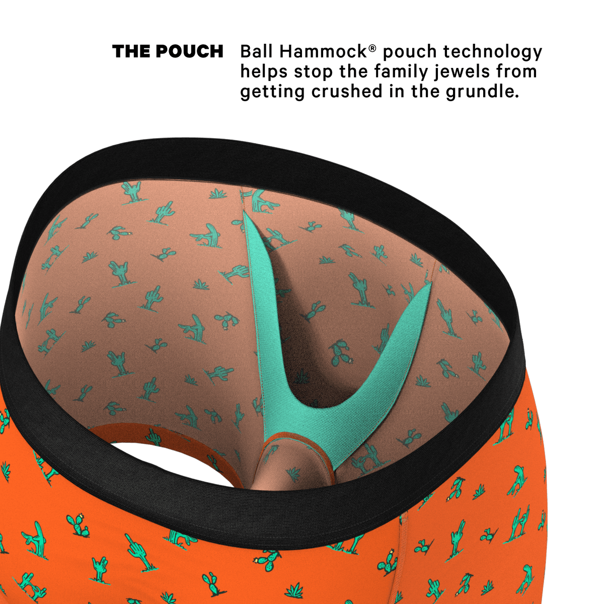 Wholesale Cactus Print Ball Hammock Pouch Boxer Briefs Men Underwear - 缩略图 2