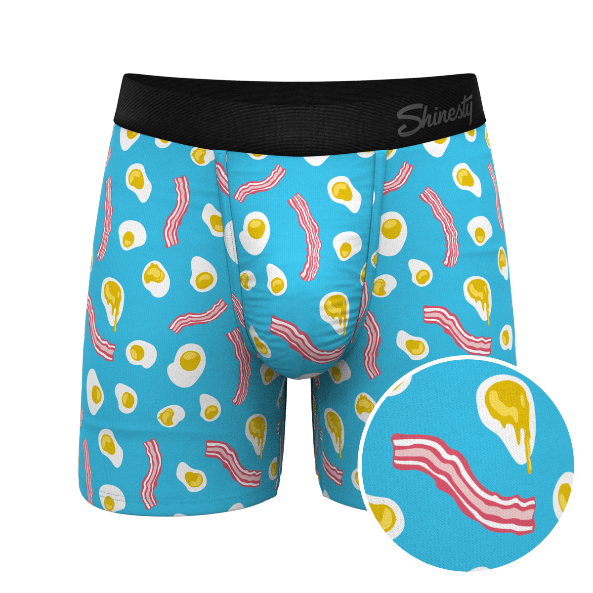 Wholesale Eggs and Bacon Print Ball Hammock Pouch Boxer Briefs Men Underwear